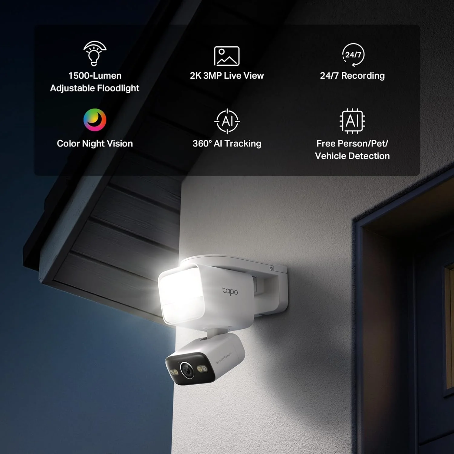 2K Pan/Tilt IP65 Floodlight Camera, Tapo C710 - Image 3