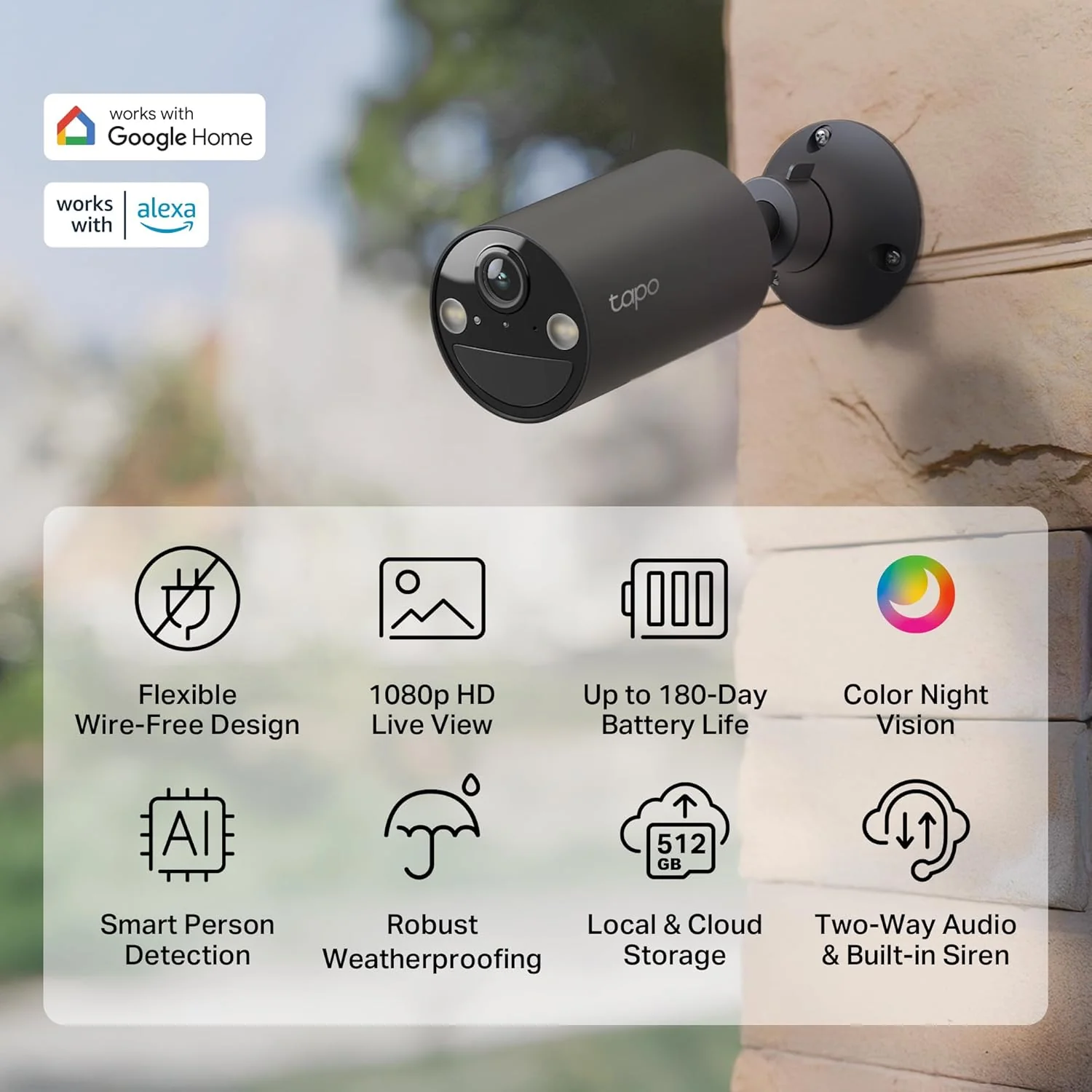 1080P Wireless Outdoor Security Camera Black, Tapo C403 - Image 2