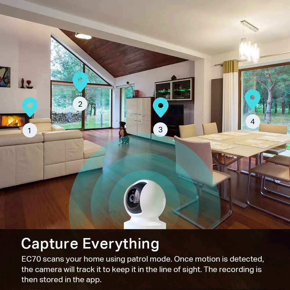 Kasa 1080p Indoor Pan/Tilt Wired Security Camera - Works as a Baby & Pet Monitor, Motion Detection & Tracking, 2-Way Audio, Night Vision, Subscription-Free Local Storage or Optional Cloud, EC70 - Image 3