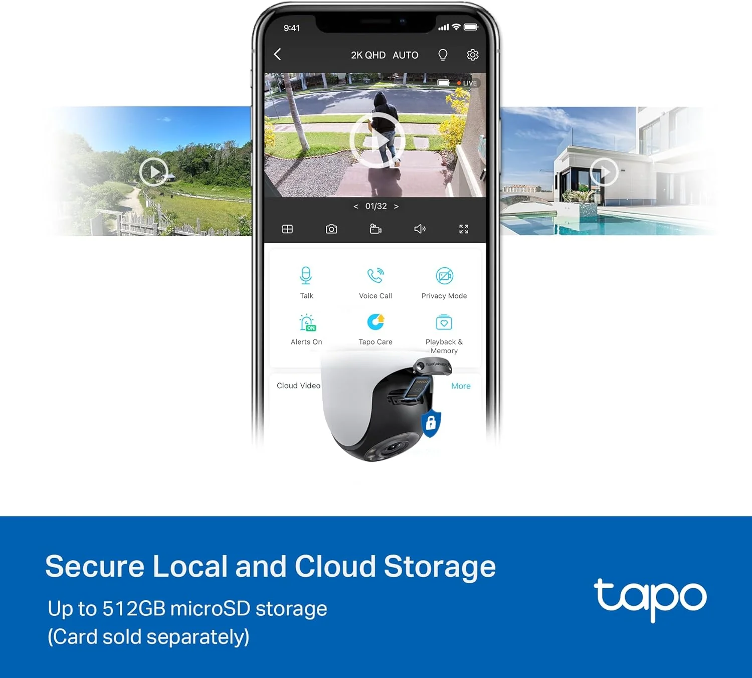 Pan/Tilt 2K QHD IP66 Outdoor Security Camera, Tapo C520WS - Image 5