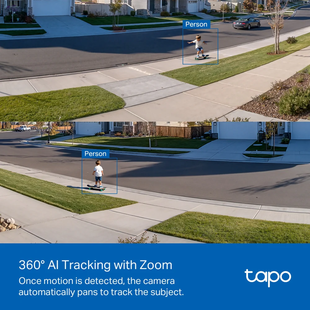 2K Floodlight Solar 360° Pan/Tilt Security Camera, Tapo C615F Kit 3-Pack - Image 4