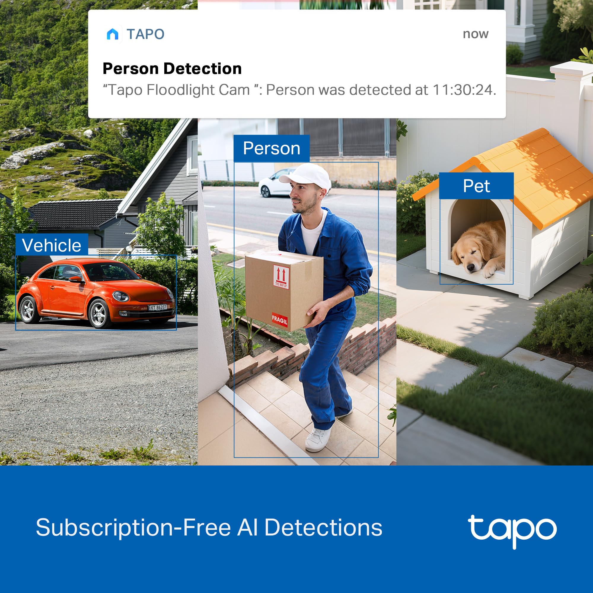 2K Floodlight Solar 360° Pan/Tilt Security Camera, Tapo C615F Kit 4-Pack - Image 8