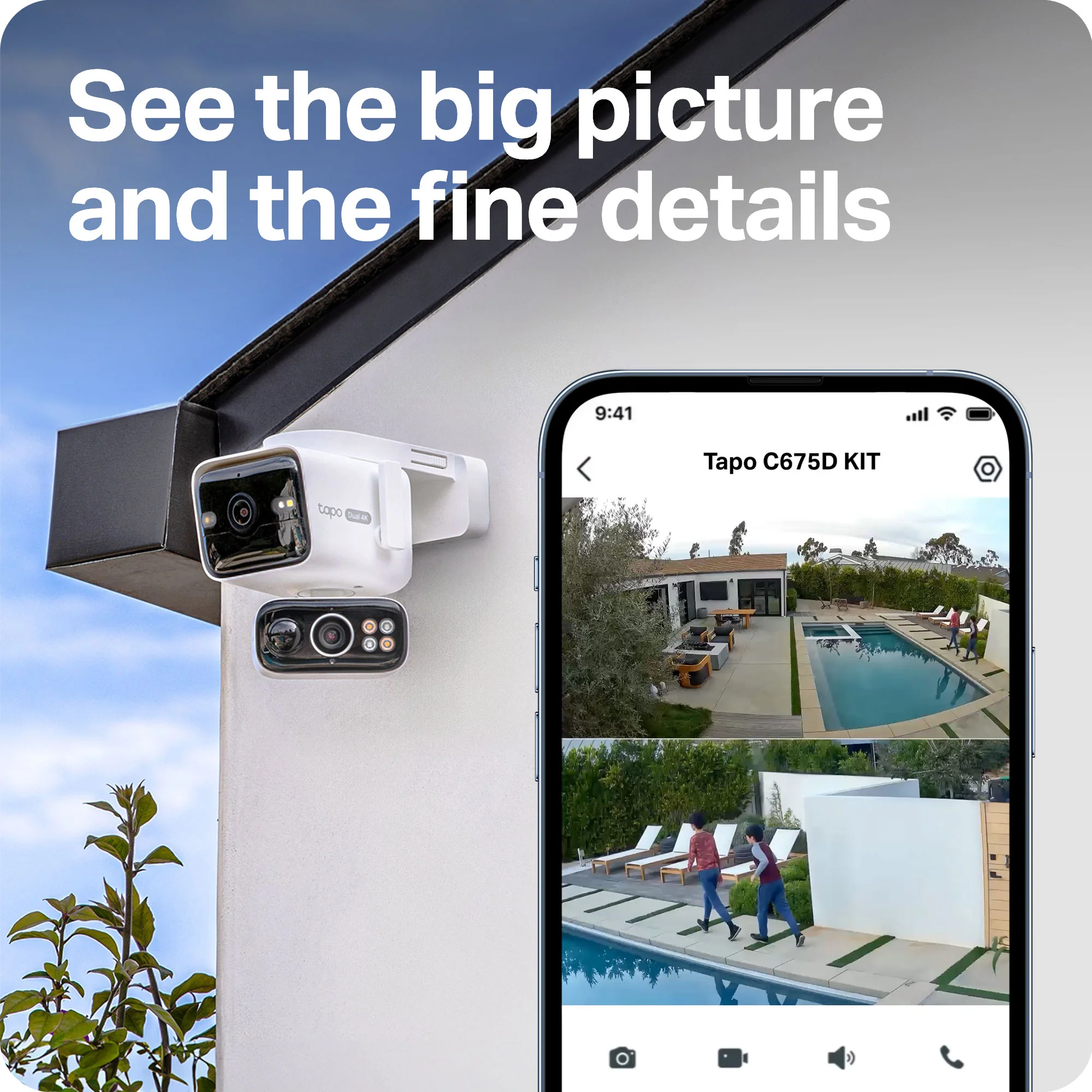 4K Dual-Lens Solar Pan/Tilt Security Camera, Tapo C675D Kit - Image 3