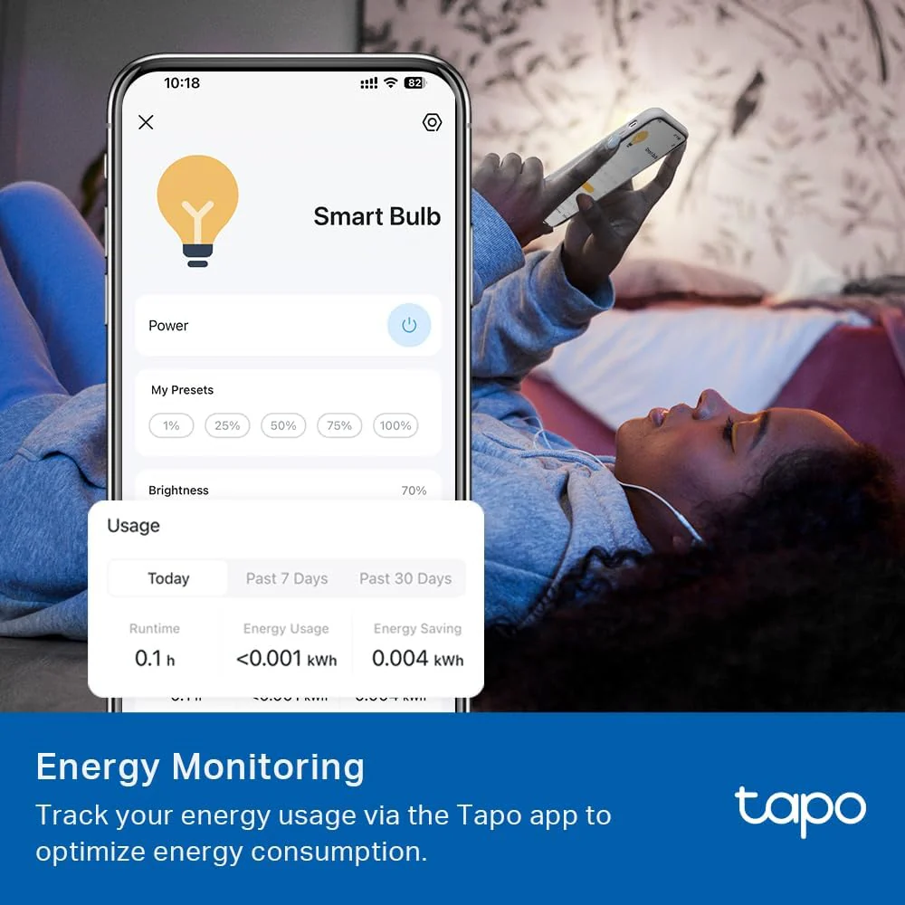 Smart Dimmable Light Bulb, 4000K, Tapo L520E(4-Pack) - Image 8