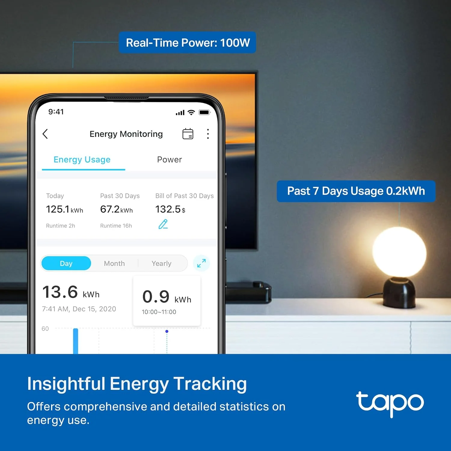 Matter-Certified Energy Monitoring Smart Plug Mini, Tapo P110M(2-Pack) - Image 4