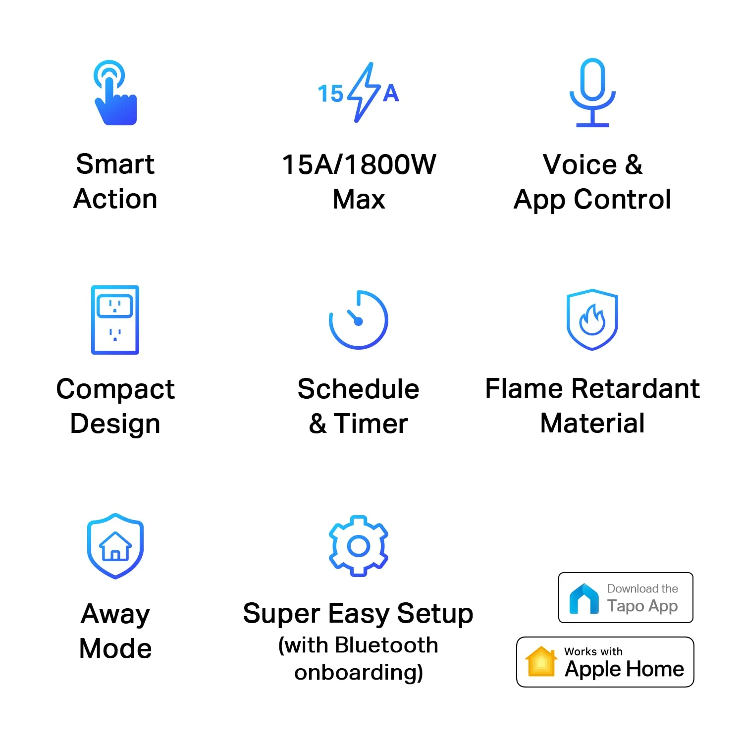 Apple Home Smart Plug Mini 15A, Tapo P125(2-Pack) - Image 3