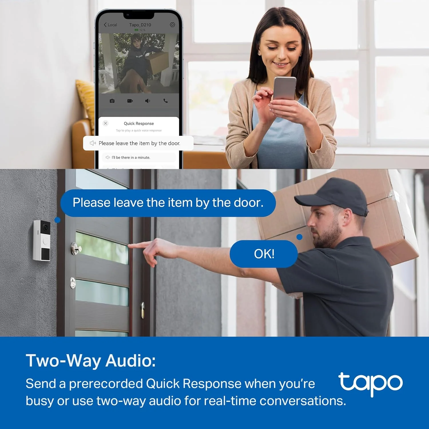 2K Smart Doorbell Battery Powered, Tapo D210 - Image 8